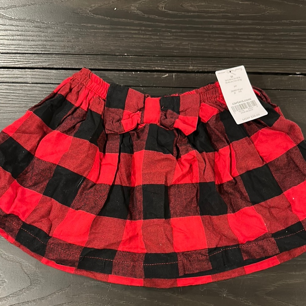 Carters red and Black Plaid Skirt